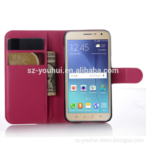 Wholesale Folio Stand Case for Samsung GALAXY J3 PU Leather Flip Cover with Wallet